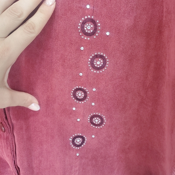 Vintage Women's Pink Embellished Jacket - Picture 2 of 6